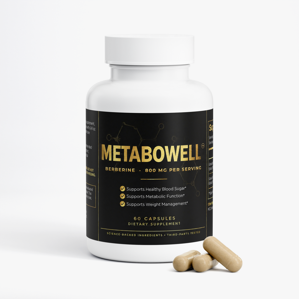 MetaboWell Berberine Capsules bottle, alternate view
